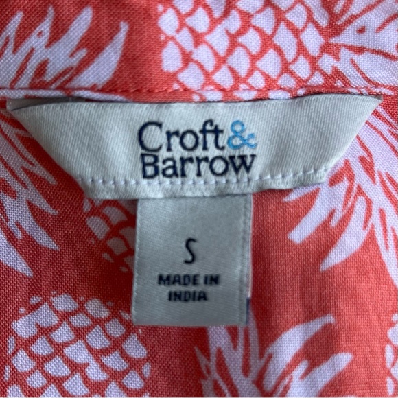•CROFT & BARROW• Pineapple Button Down Blouse - Size Small - Picture 2 of 8
